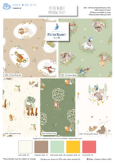 Craft Cotton Co. Meadow Tails – Peter Rabbit, 100 % Baumwolle, 45 x 55 cm breit, digital bedrucktes Fat Quarter zum Basteln, Quilten, Kinderbasteln